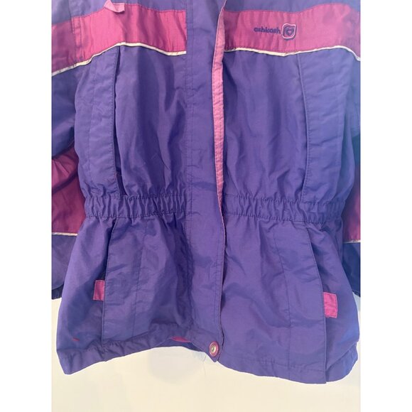Vintage OshKosh Girls 6X Purple Pink Jacket Double Zipper, Snaps,Hood Enclosure - Picture 3 of 12